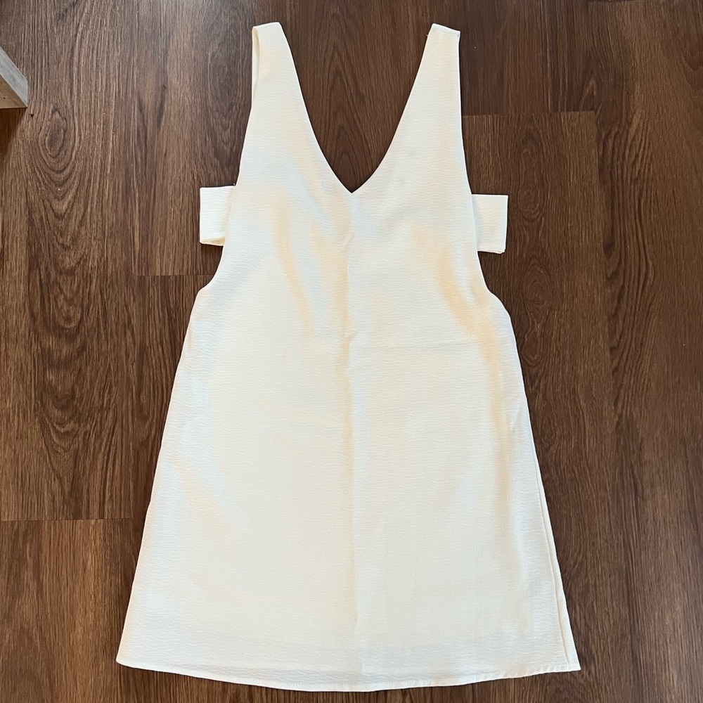 White Tank Dress with cut out sides. Size 6